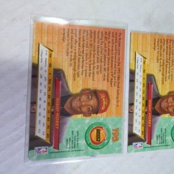 1992-93 Fleer Ultra Robert Horry Rookie Card #195 ( 2-CARDS ) - Picture 6 of 8